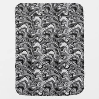 Black White Marble Swirl Monochrome Abstract Baby Blanket
