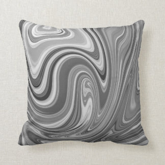 Black & White Marble Swirls Throw Pillow