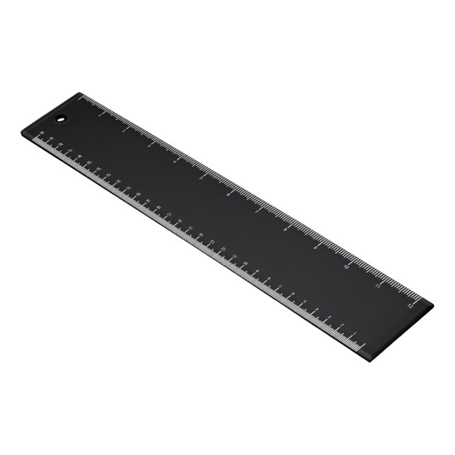 Black ~ White Markings Ruler (Angled)