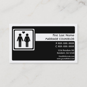 Black white marriage counselor business cards