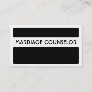 Black white marriage counselor business cards