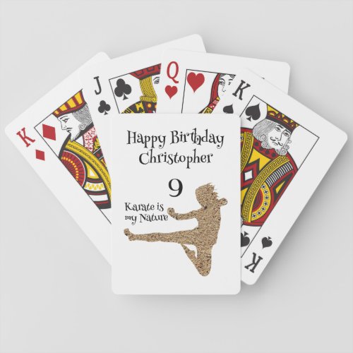 Black  White Martial Arts Karate Birthday Party  Poker Cards