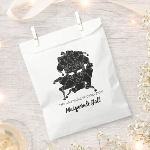 Black  White Masquerade Ball Fundraiser Gala Favor Bag