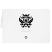 Black & White Masquerade Damask Card (Back Horizontal)