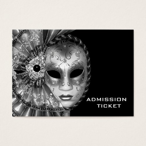 Black White Masquerade Party Admission Tickets Business Cards