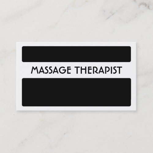 Black white Massage Therapist business cards