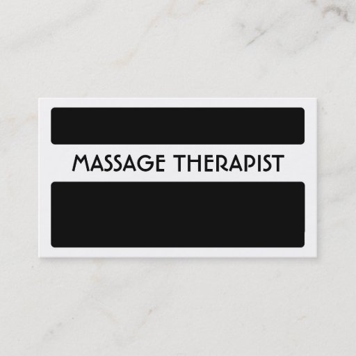 Customizable Black white Massage Therapist business cards