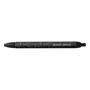 Black & White Math Equations and Symbols Monogram Pen