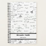 Black White Math Equations  Planner<br><div class="desc">Black and white math planner for teachers and students. The background has a pattern of hand written equations and formulas. Great gift for graduations or Christmas. Illustrated and designed  by Patricia Alvarez.</div>