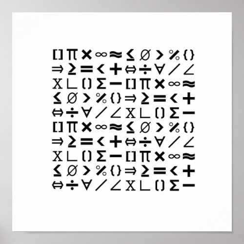 Black  White Math Signs  Symbols Pattern