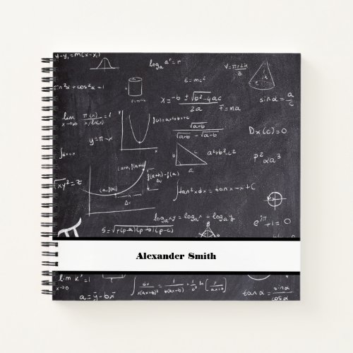 Black White Math Teacher Back to School Notebook