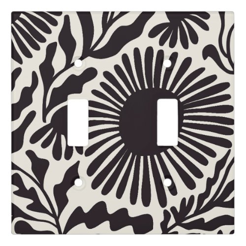Black  White Matisse Light Switch Cover