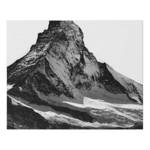 Black & White Matterhorn North Face Faux Canvas Print