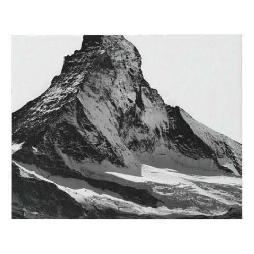 Black  White Matterhorn North Face Faux Canvas Print