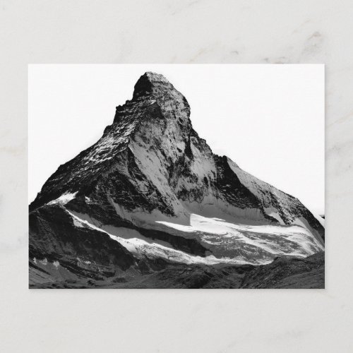 Black  White Matterhorn North Face Postcard