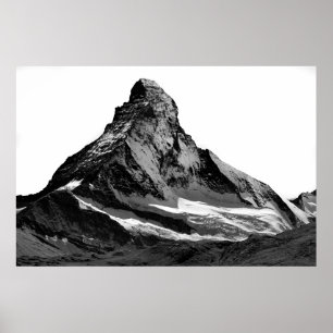 Black & White Matterhorn North Face Poster