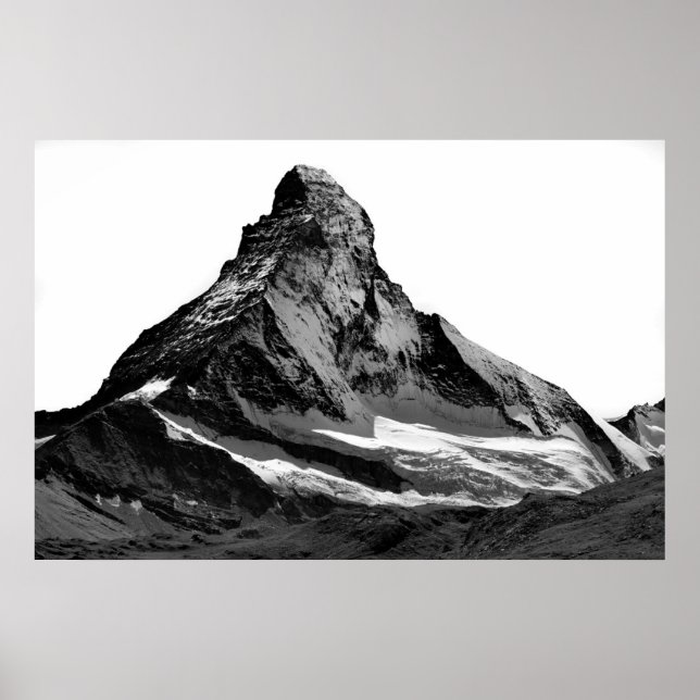 Black & White Matterhorn North Face Poster (Front)