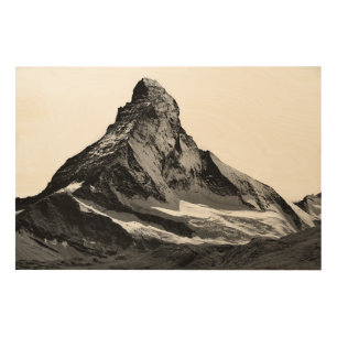 Black & White Matterhorn North Face Wood Wall Art
