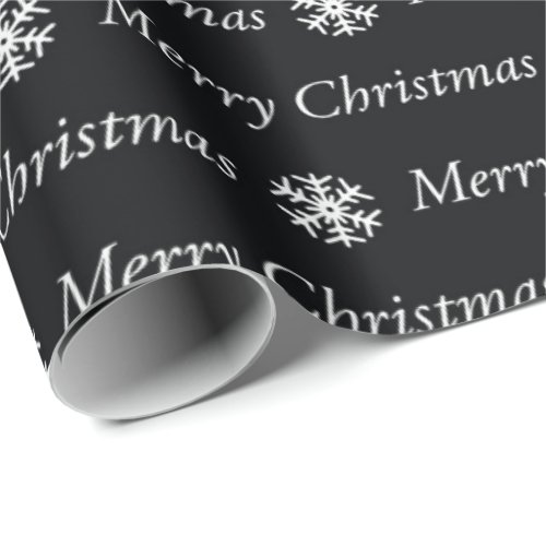 Black White Merry Christmas 5 Size Rolls Wrapping Paper