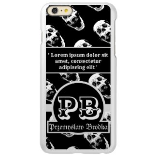 Black white metal screaming skull gothic duogram incipio iPhone case