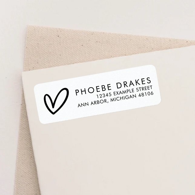 Black & White Minimal Bridal Shower Return Address Label (Creator Uploaded)