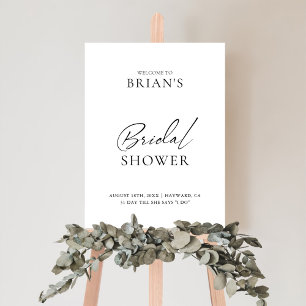 Black & White Minimal Bridal Shower Welcome Sign
