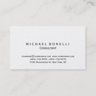 Black White Minimal Consultant Business Card