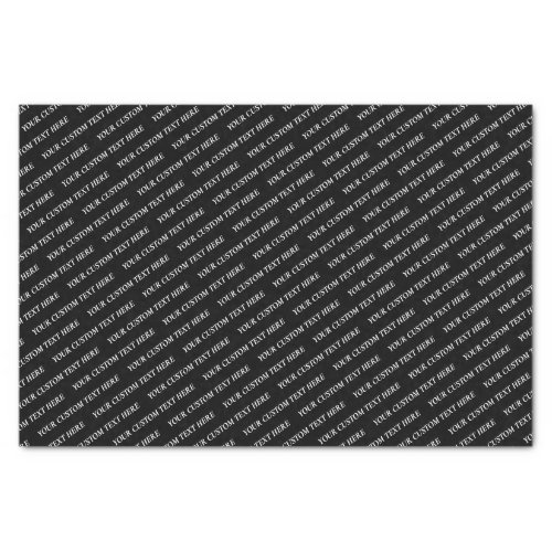 Black  White Minimal Custom Text Tissue Paper