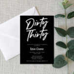 Black White Minimal Dirty Thirty 30th Birthday Invitation<br><div class="desc">This is a black and white Dirty Thirty Birthday Party invitation. Minimal Minimalist Design. B-Day Invite. girl guy boy woman man plain simple clean</div>