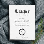 Black & White Minimal Logo Teacher of The Year Acrylic Award<br><div class="desc">If you need any further customisation please feel free to message me on yellowfebstudio@gmail.com.</div>