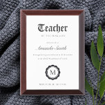 Black & White Minimal Logo Teacher of The Year Award Plaque<br><div class="desc">If you need any further customisation please feel free to message me on yellowfebstudio@gmail.com.</div>