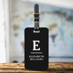 Black White Minimal Modern Monogram  Luggage Tag<br><div class="desc">Elevate your travel experience with our Classic Elegant Modern Minimalist Monogram Luggage Tag. This meticulously designed accessory seamlessly combines timeless elegance with contemporary minimalism, ensuring your luggage stands out with sophistication. Crafted with precision and attention to detail, this luggage tag is more than just a practical item; it's a personalized...</div>