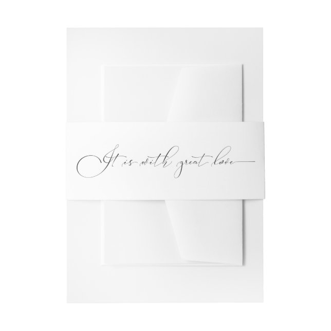 Black & White Minimal Simple Chic Wedding Invitation Belly Band (Front Example)