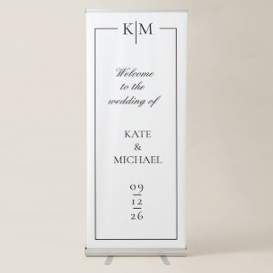 Black & White Minimal Welcome To Our Wedding Sign