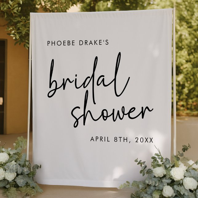 Black & White Minimalist Bridal Shower Backdrop (Creator Uploaded)