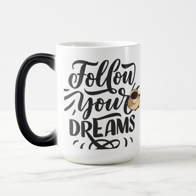 "Black & White Minimalist Calligraphy Coffee Mug – (Left)