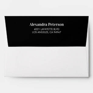 Black White Minimalist Chic Birthday Envelope