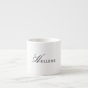 Black White Minimalist & Chic Monogram Espresso Cup