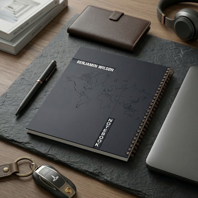 Black & White Minimalist Custom Name Notebook (Black & White Minimalist Custom Name Notebook
)