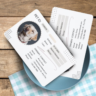 Black & White Minimalist Dog ID Card - Membership Badge