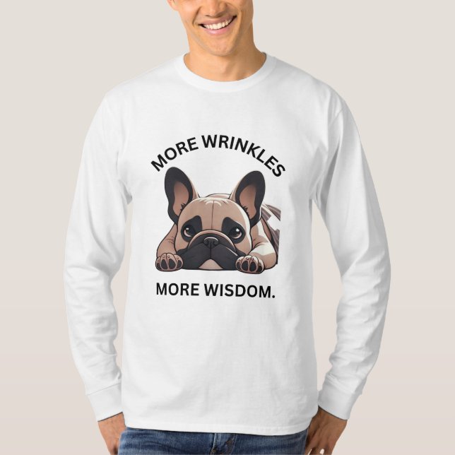 Black & White Minimalist Frenchie Wisdom T-Shirt (Front)