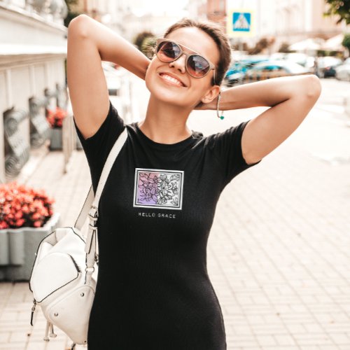 Black White Minimalist Hello Grace T_Shirt