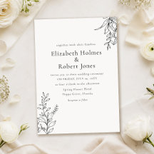Black & White Minimalist Line Art Wedding