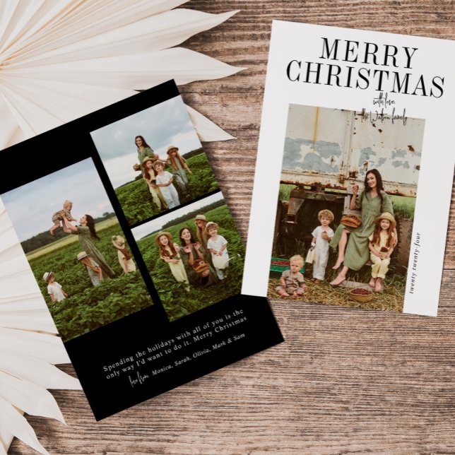 Black & White Minimalist Modern Script Photo Holiday Card (Creator Uploaded)