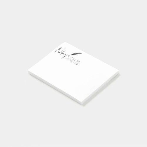 Black  White Minimalist Modern Simple Notary Post_it Notes
