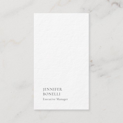 Black white minimalist modern thick luxury trendy business card