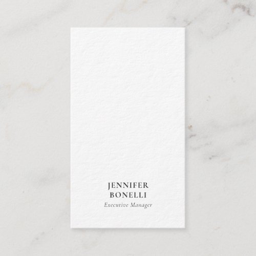 Black white minimalist modern thick luxury trendy business card