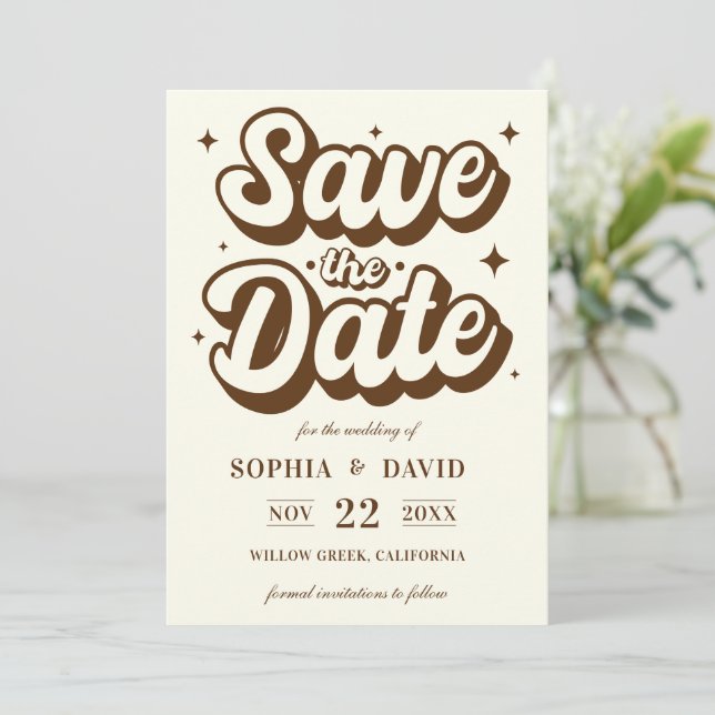 Black & White Minimalist Modern Wedding Save The Date (Standing Front)