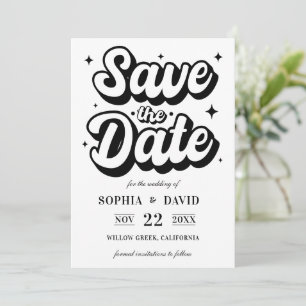 Black & White Minimalist Modern Wedding Save The Date