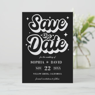Black & White Minimalist Modern Wedding Save The Date